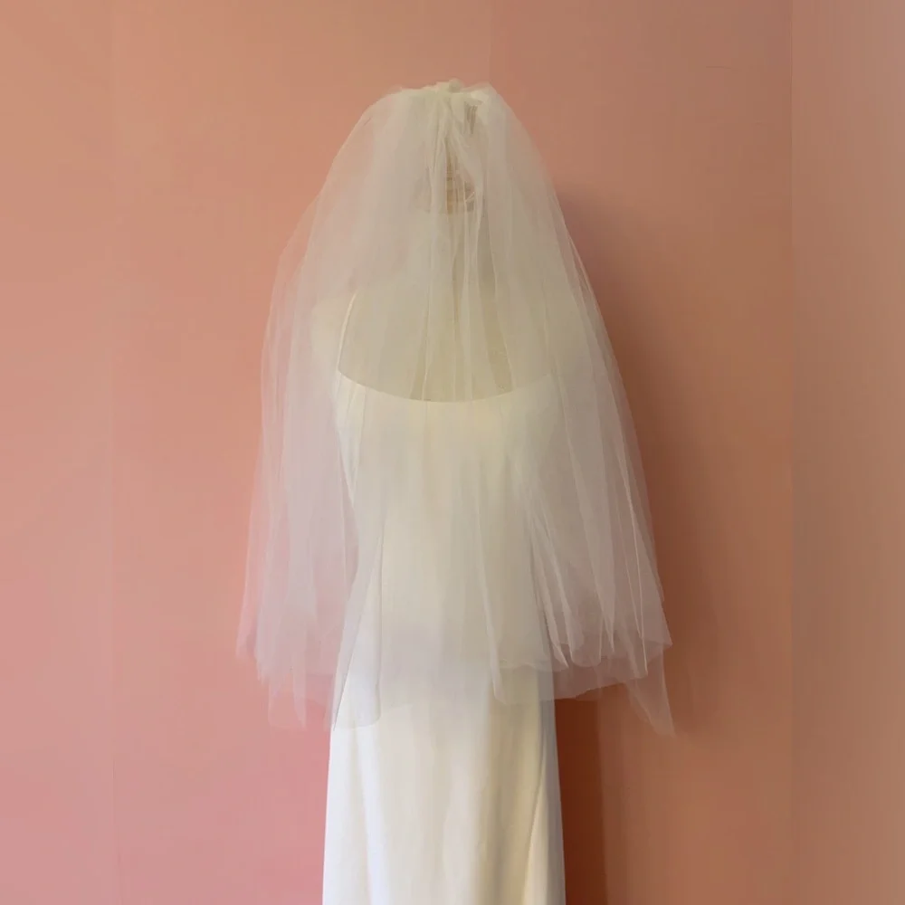 Plain Wedding Veil Waist Length